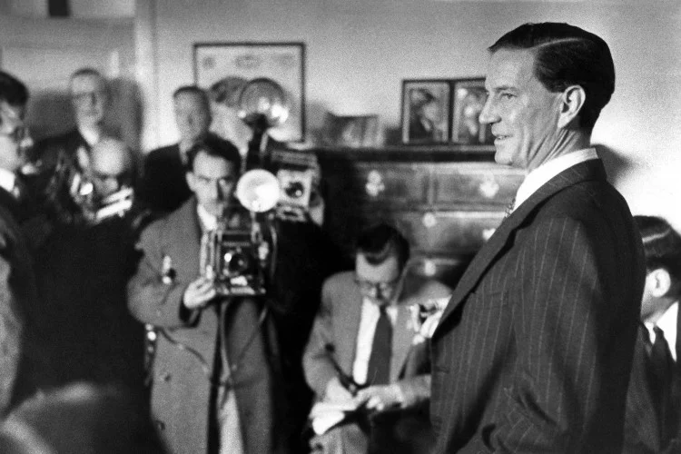Kim Philby at his 1955 London press conference
